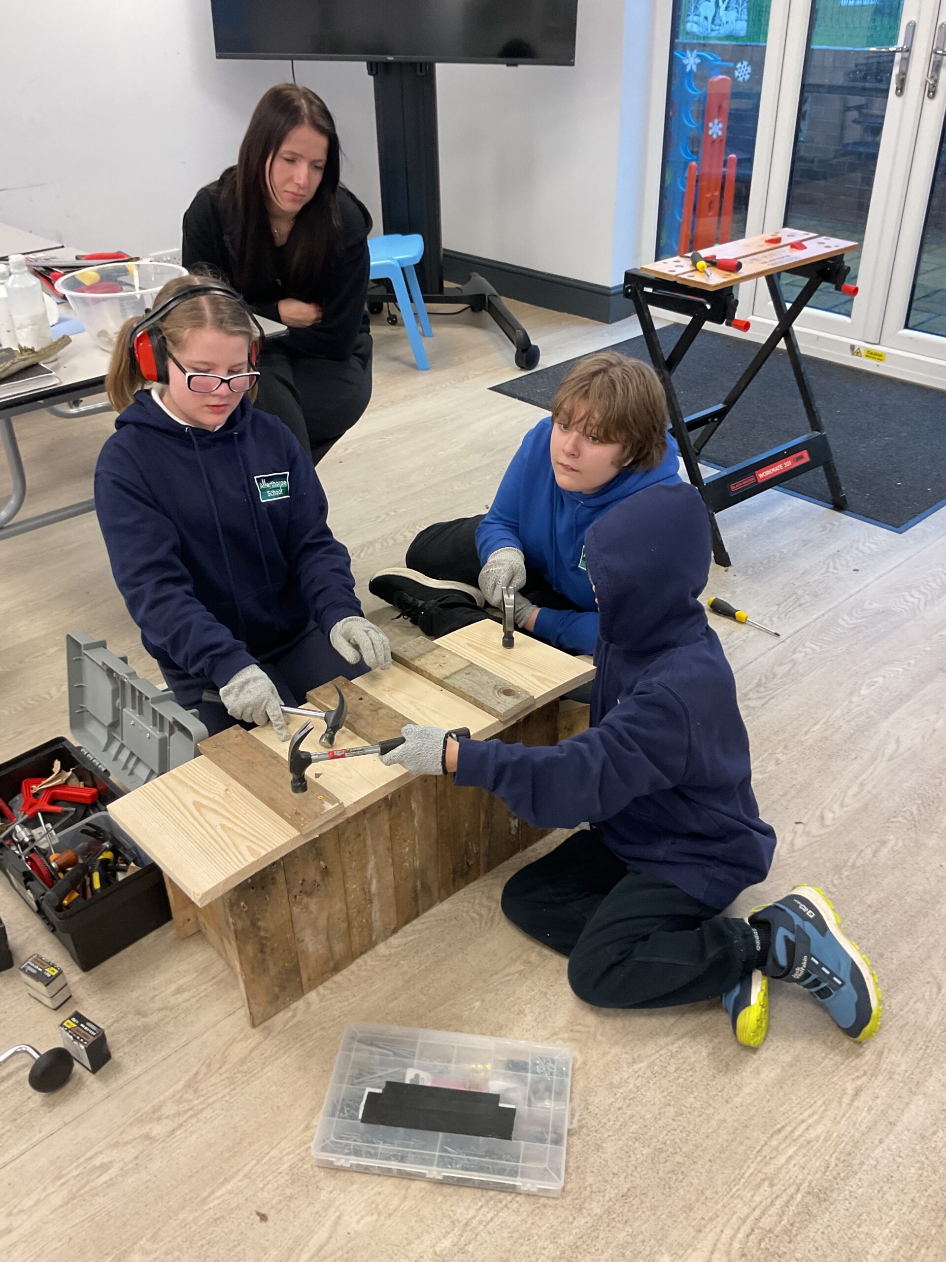 Learners developing practical skills and environmental awareness through conservation activities at Allerthorpe School.